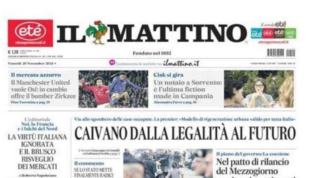 Il Mattino: "Il Manchester United vuole Osi: in cambio offre il bomber Zirkzee”