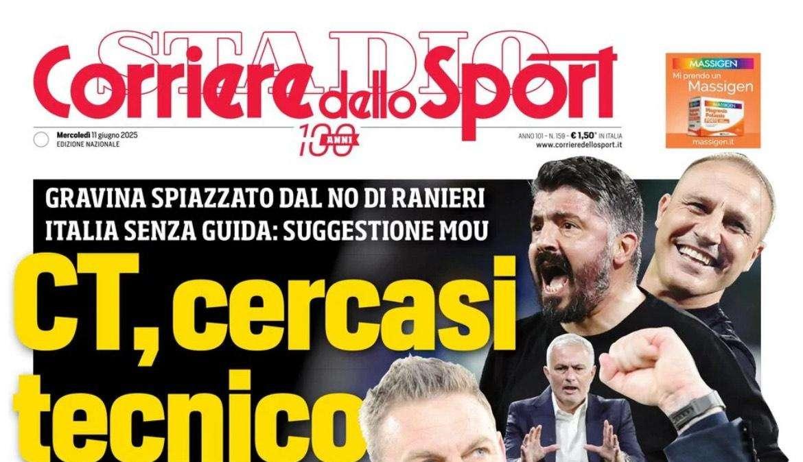 Caos Italia, Corriere dello Sport: "Cercasi Ct, sorpasso Gattuso"