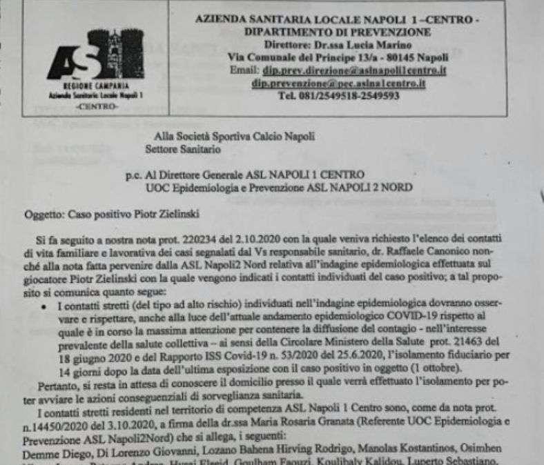 L'Asl Napoli 1 conferma: "Divieto di trasferta per tutelare la salute, non dobbiamo chiedere il permesso"