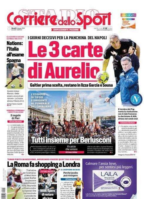 PRIMA PAGINA - CdS Campania: "Le 3 carte di Aurelio"