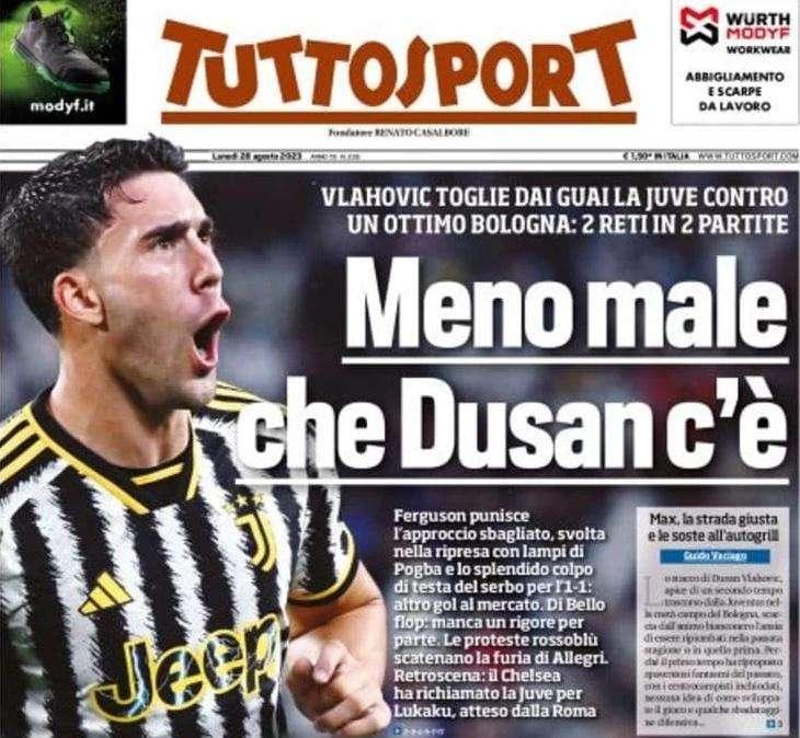 PRIMA PAGINA - Tuttosport minimizza sull'arbitraggio: "Manca un rigore per parte"