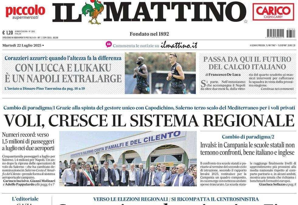 Il Mattino: "Con Lucca e Lukaku è un Napoli extralarge"