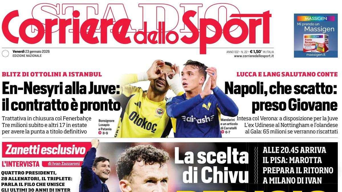 Corriere dello Sport: "Napoli, che scatto: preso Giovane" 