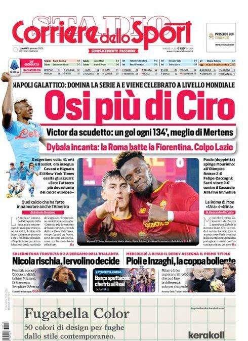 PRIMA PAGINA - CdS Campania: "Osi più di Ciro"