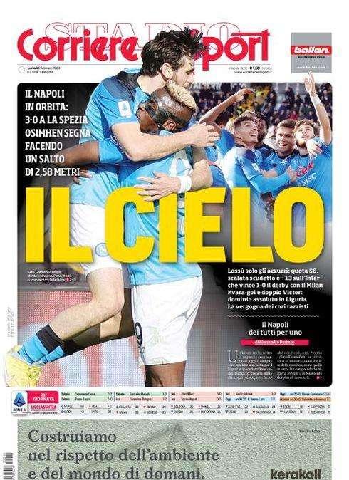 PRIMA PAGINA - CdS Campania: "Il cielo"