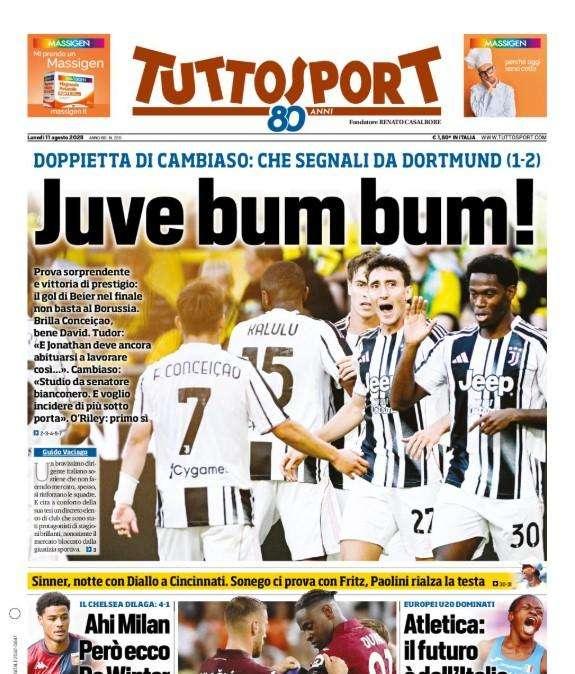 Tuttosport dopo l'amichevole di Dortmund: "Juve bum bum"