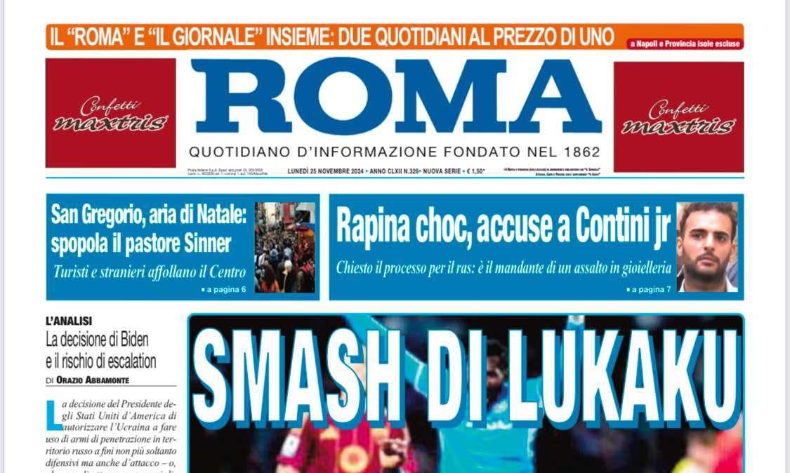 Il Roma: "Smash di Lukaku"