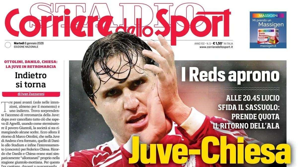 Corriere dello Sport: "Juve-Chiesa, ci siamo. Neres ci prova, il Napoli spera"