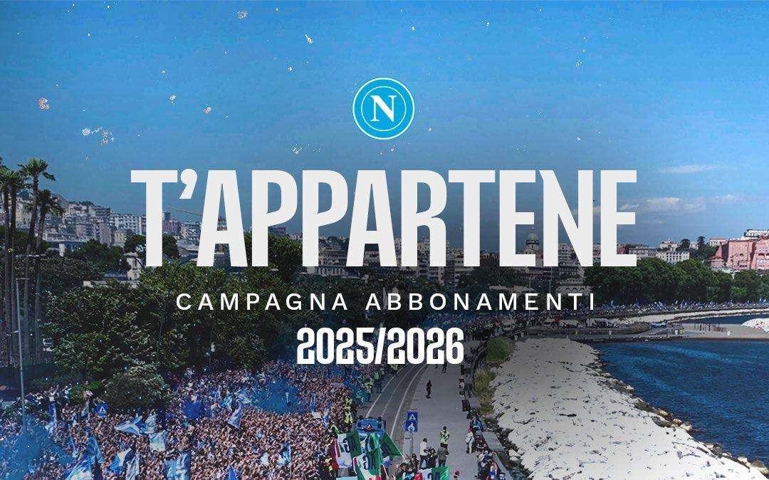 SSCNapoli, parte la campagna abbonamenti 2025/26 "T’appartene": info e costi