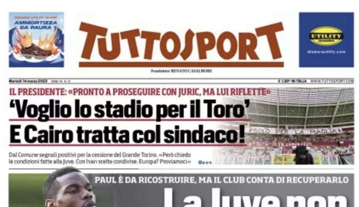 PRIMA PAGINA - Tuttosport: “La Juve non scarica Pogba”