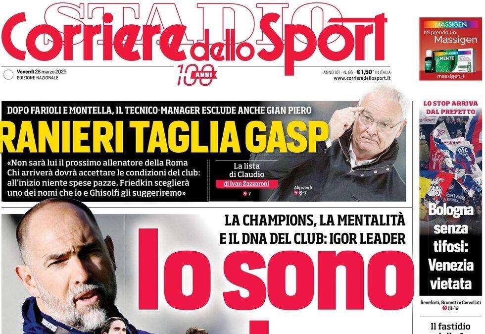 CdS già esalta Tudor: "Io sono Juve. E Ranieri taglia Gasp"
