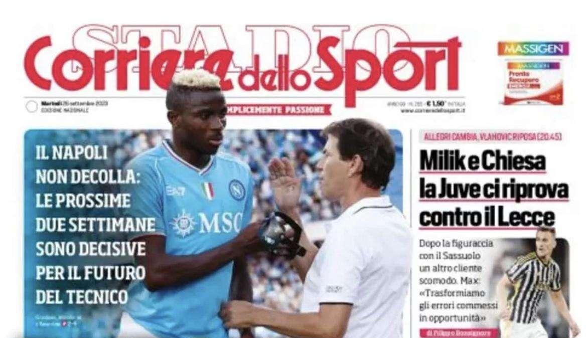 PRIMA PAGINA - Corriere dello Sport: “Rudi sul filo”