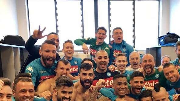 VIDEO - Azzurri scatenati a Bergamo: le immagini della festa negli spogliatoi