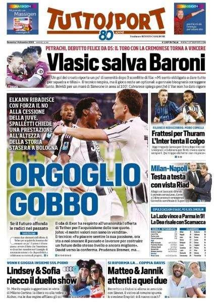 Tuttosport: "Milan-Napoli, testa a testa con vista Riad"