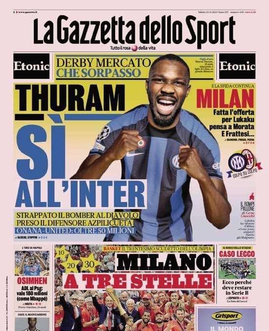 PRIMA PAGINA - Gazzetta: “Osimhen, ADL al PSG: vale 180mln (come Mbappé)” 