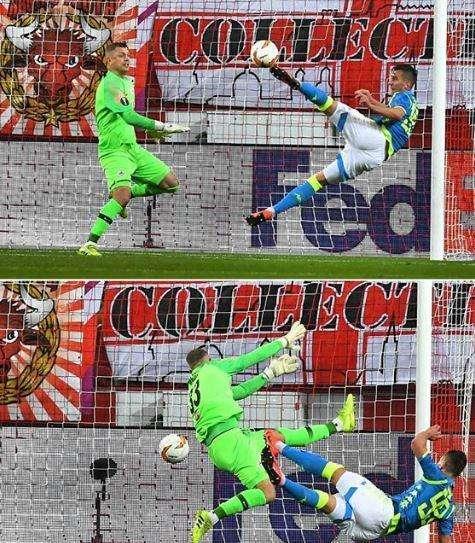 FOTO - L'Europa League celebra la girata di Milik e lancia il sondaggio: "E' il miglior attaccante dell'EL?"