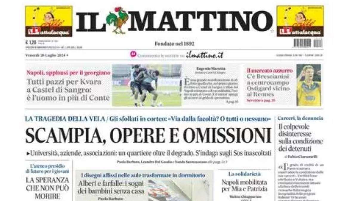 Il Mattino: "Tutti pazzi per Kvara a Castel di Sangro: è l’uomo in più di Conte”