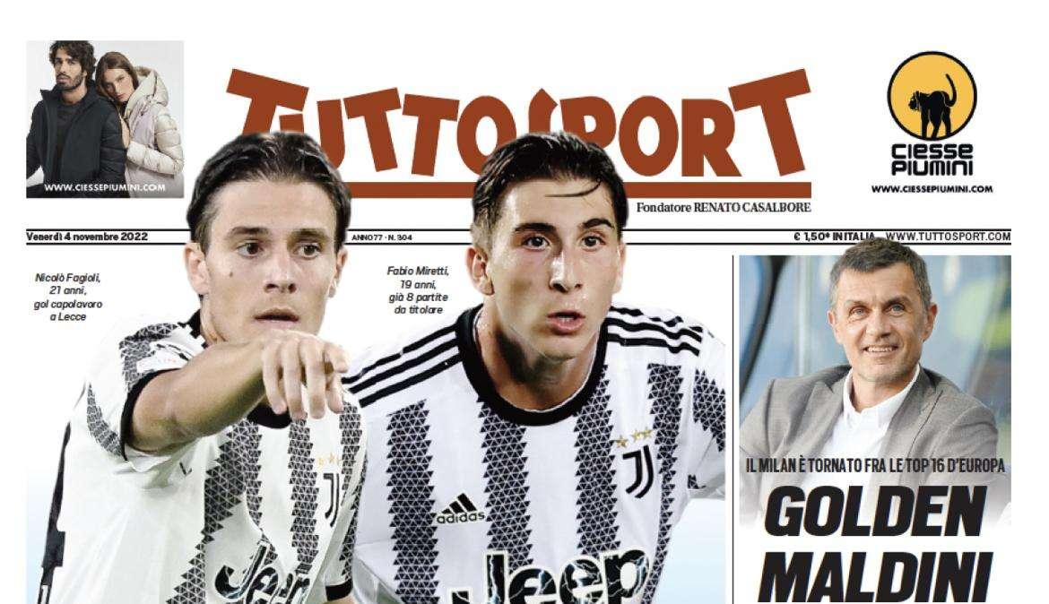 PRIMA PAGINA - Tuttosport apre con le parole di Danilo: "La vera Juve nei loro occhi"