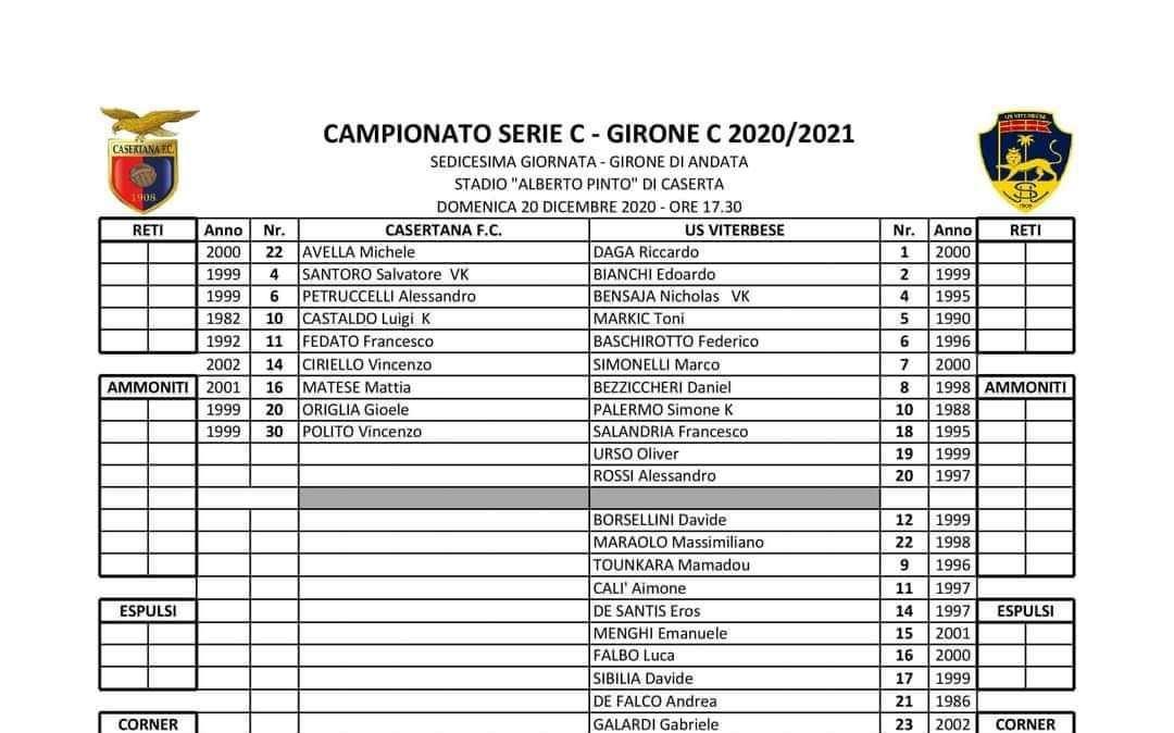 Clamoroso in C, Casertana scende in campo con solo 9 giocatori: match in corso