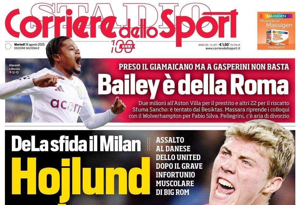 Corriere dello Sport: "“Hojlund entra il Napoli”