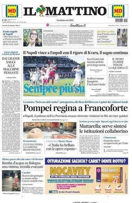Il Mattino: "Sempre più su"