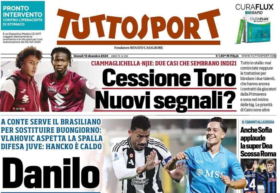 Tuttosport: "Danilo porta Raspadori che serve a Motta"
