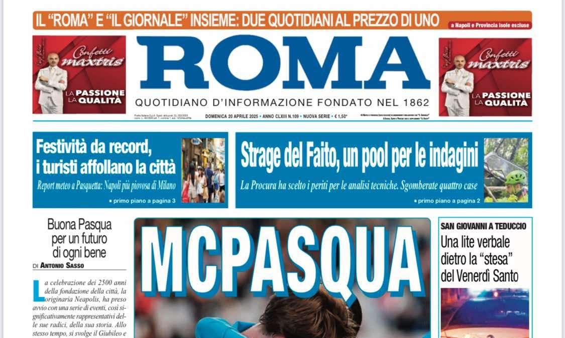 Il Roma titola: "McPasqua"