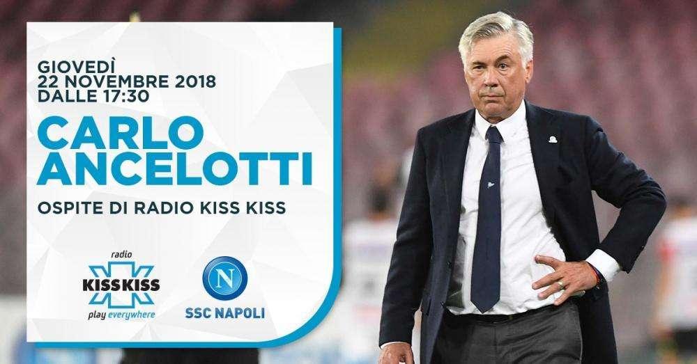 Giovedì pomeriggio speciale per KissKiss: Ancelotti sarà ospite della radio ufficiale azzurra