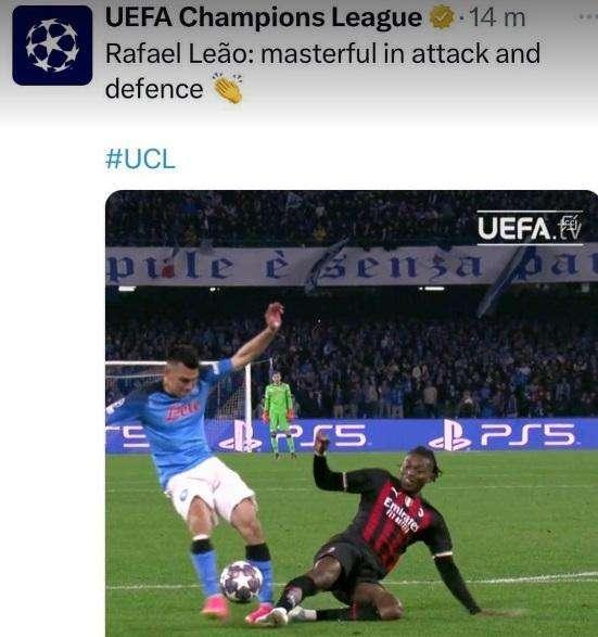 FOTO - Clamoroso! La UEFA celebra il fallo di Leao su Lozano sui social. Fioccano le proteste: post rimosso