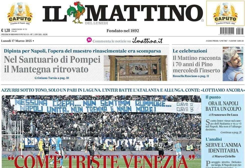 Il Mattino: "Com'è triste Venezia"
