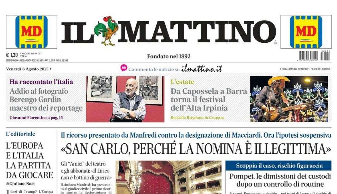 Il Mattino titola: “L’oro di Napoli”