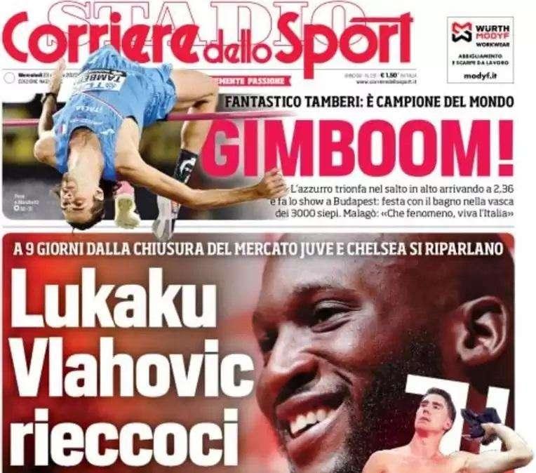 PRIMA PAGINA - CdS: "Lukaku-Vlahovic, rieccoci"