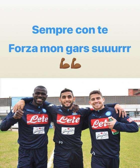 FOTO - Infortunio Ghoulam, il messaggio di Koulibaly all'algerino: "Sempre con te!"