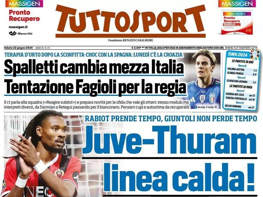 Tuttosport: "Juve-Thuram, linea calda!"