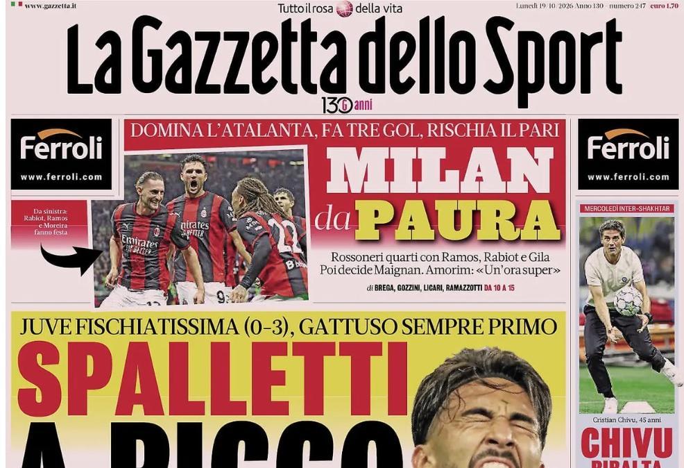 Juve travolta, apertura Gazzetta: "Spalletti a picco"