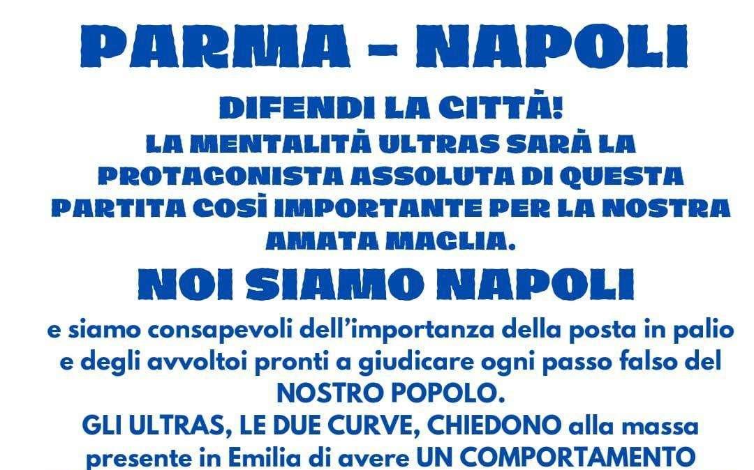 Volantino Curva A e B: "A Parma comportamento consono! Chi non ha il biglietto..."