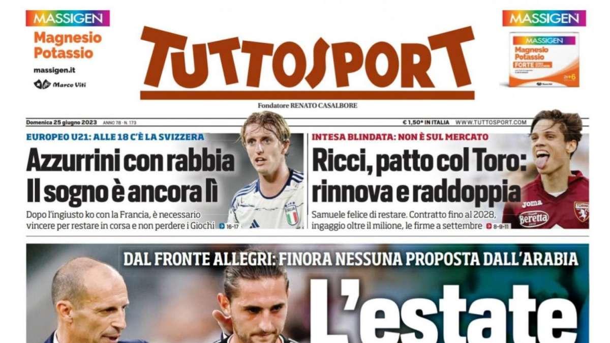 PRIMA PAGINA - Tuttosport: “L’estate calda di Max”