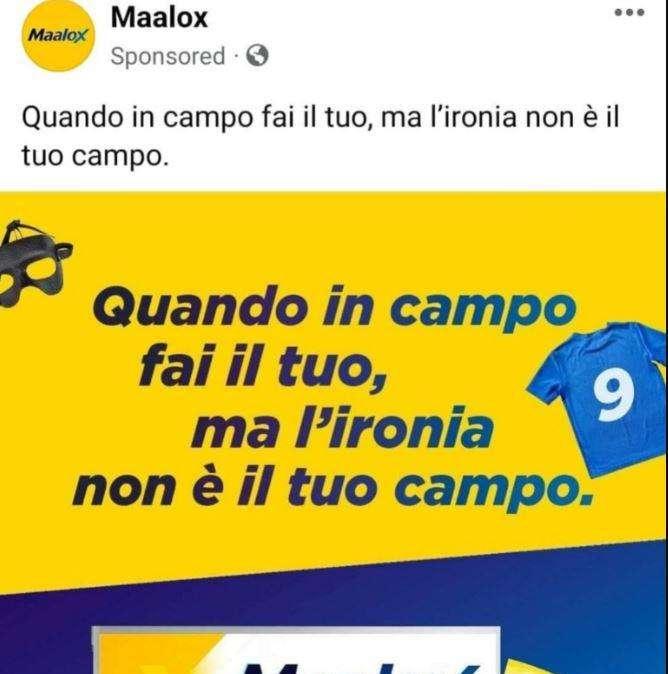 FOTO - Il brand di antiacido Maalox e la pubblicità sul caso Osimhen