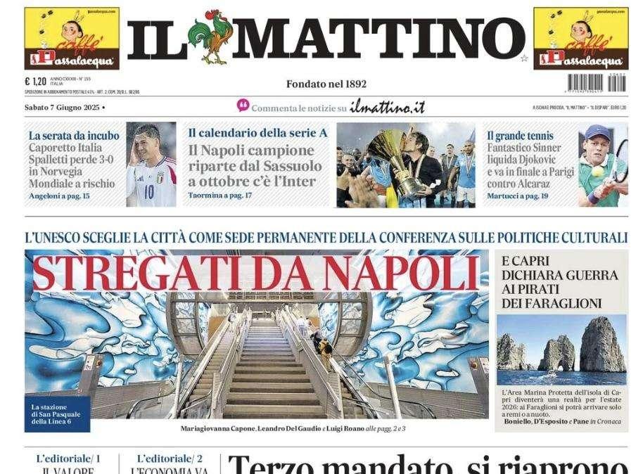 Il Mattino: "Caporetto Italia. Spalletti perde 3-0 in Norvegia: Mondiale a rischio"