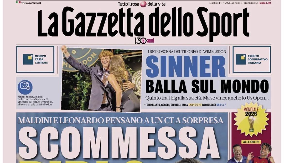 Nuovo ct Italia, La Gazzetta dello Sport: "Scommessa Pirlo"