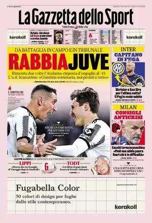 PRIMA PAGINA - Gazzetta: "Rabbia Juve"