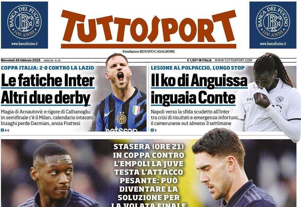 Tuttosport: "Il ko di Anguissa inguaia Conte"