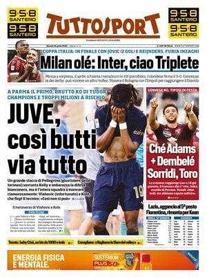 Tuttosport: "Inter, ciao Triplete. Juve, così butti tutto via"