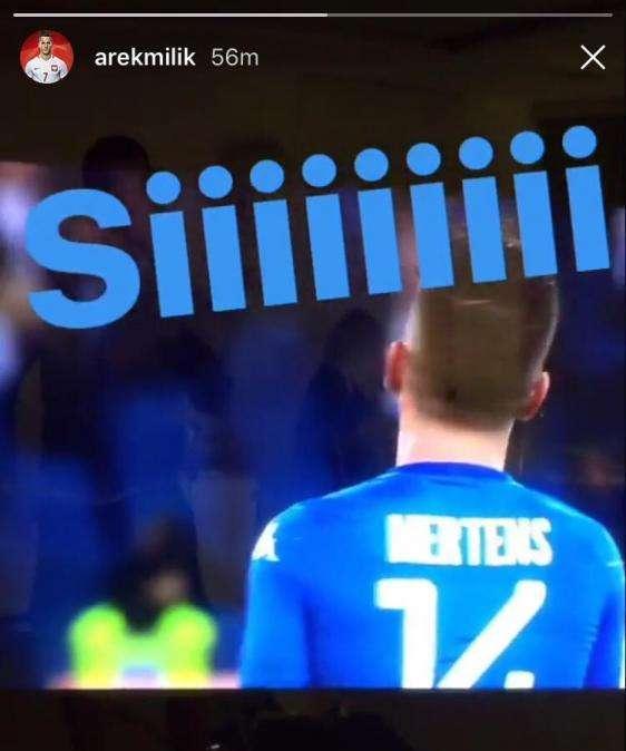 FOTO - Show del Napoli, festeggia anche Milik: sui social l'esultanza del polacco