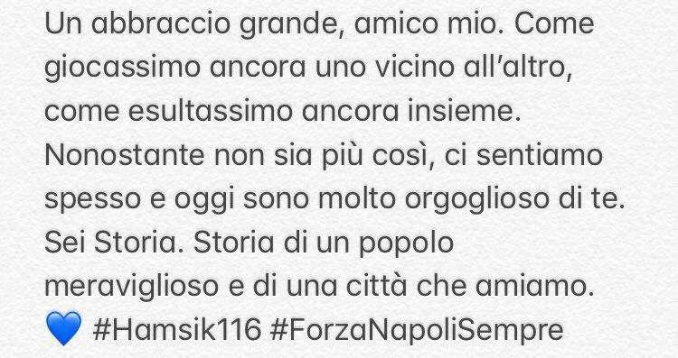 FOTO - Il meraviglioso messaggio di Inler ad Hamsik: "Sei storia di un popolo meraviglioso che amiamo!"