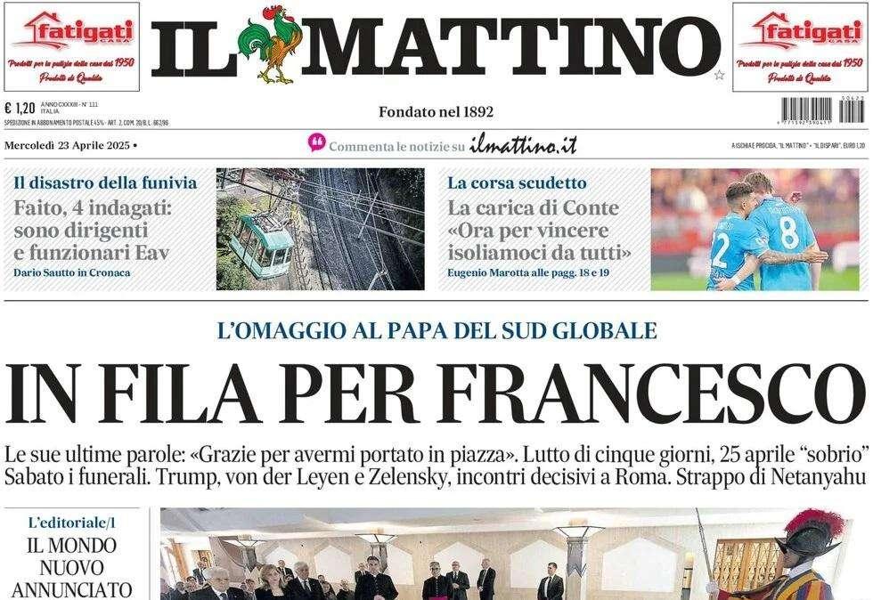 Il Mattino: "La carica di Conte: 'Ora per vincere isoliamoci tutti'"