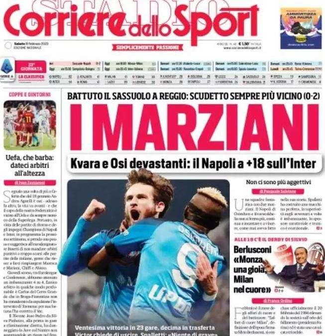 PRIMA PAGINA - Corriere dello Sport: "I marziani!"