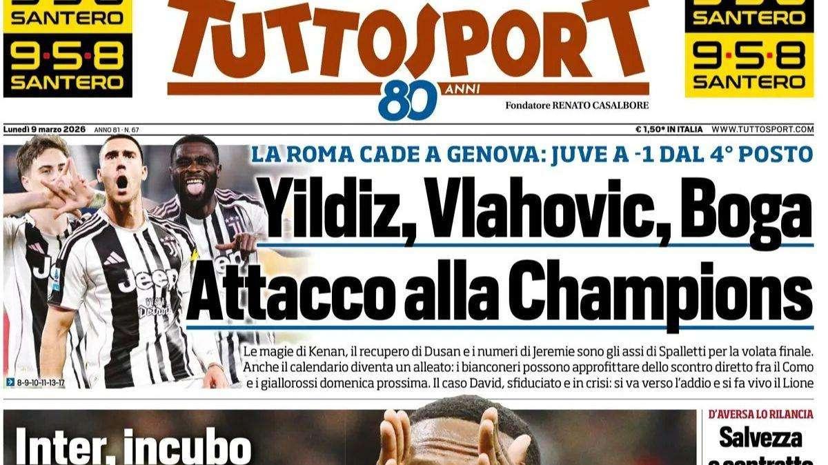 Tuttosport sulla Juve: “Yildiz, Vlahovic, Boga: attacco alla Champions”
