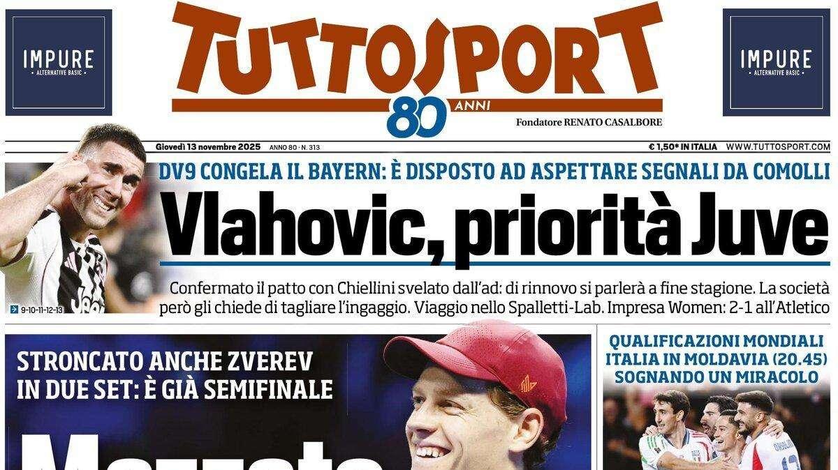 Tuttosport: "Il Napoli riparte senza Conte. E Lang spara"