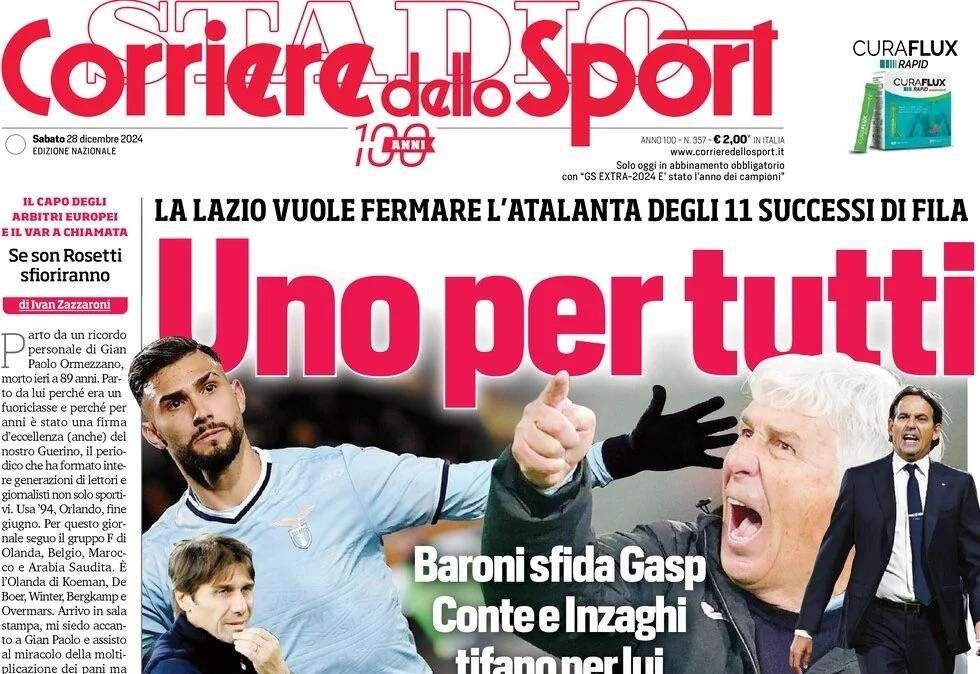 Corriere dello Sport: "Conte e Inzaghi tifano Baroni. Il Napoli su Pellegrini"